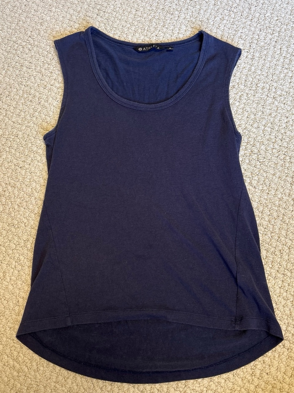 Athleta Navy Sleeveless Scoop-Neck Tank Top